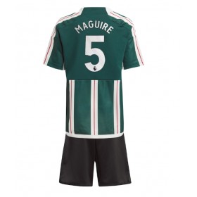 Manchester United Harry Maguire #5 Borta Kläder Barn 2023-24 Kortärmad (+ Korta byxor)